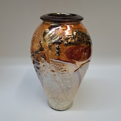 Click to view detail for #251254 Vase Raku, Three-Times Fired $32